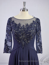 A-Line/Princess Bateau Floor-Length Chiffon Mother of the Bride Dresses With Appliques Lace